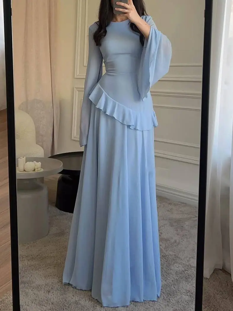 Ruffle Sleeve Maxi Dress
