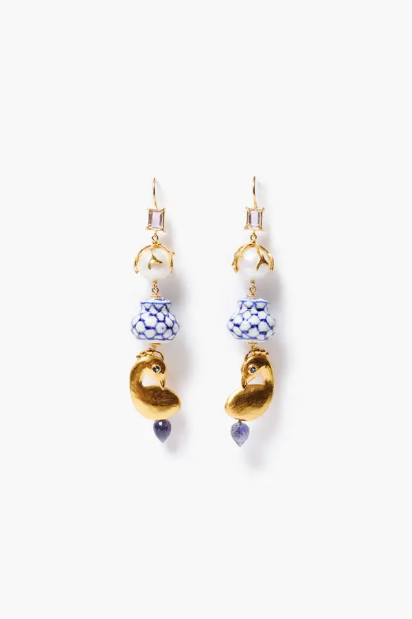 Pearl Gemstone Statement Earrings