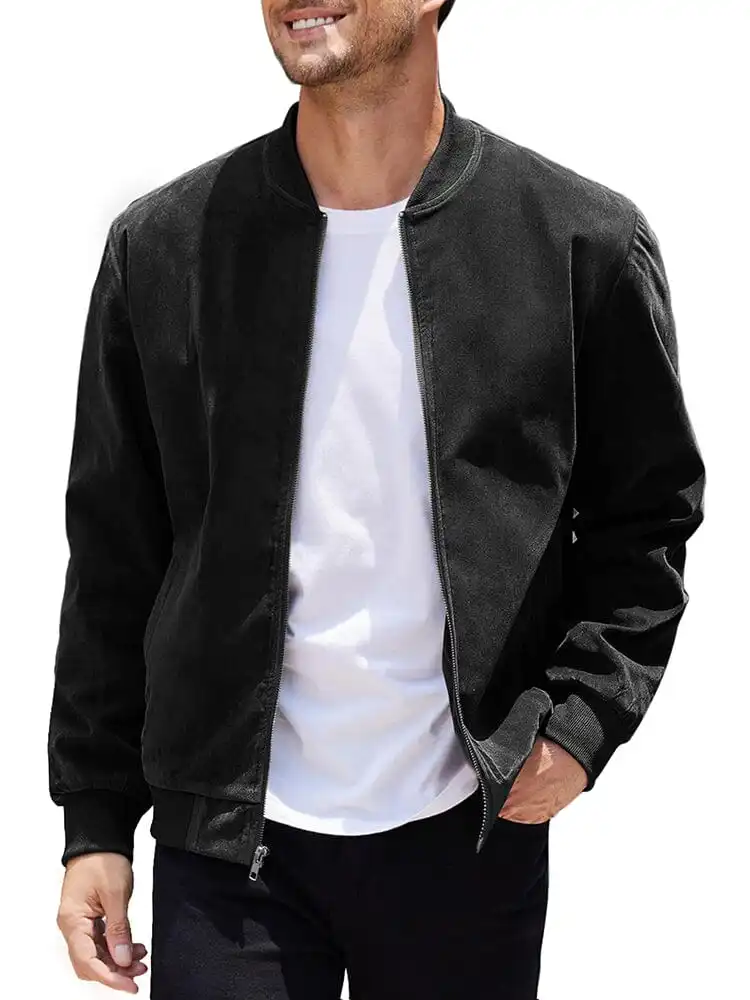 Vintage Suede Bomber Jacket
