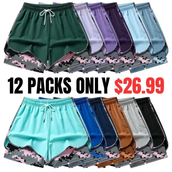 Women’s Casual Athletic Shorts with Built-In Liner