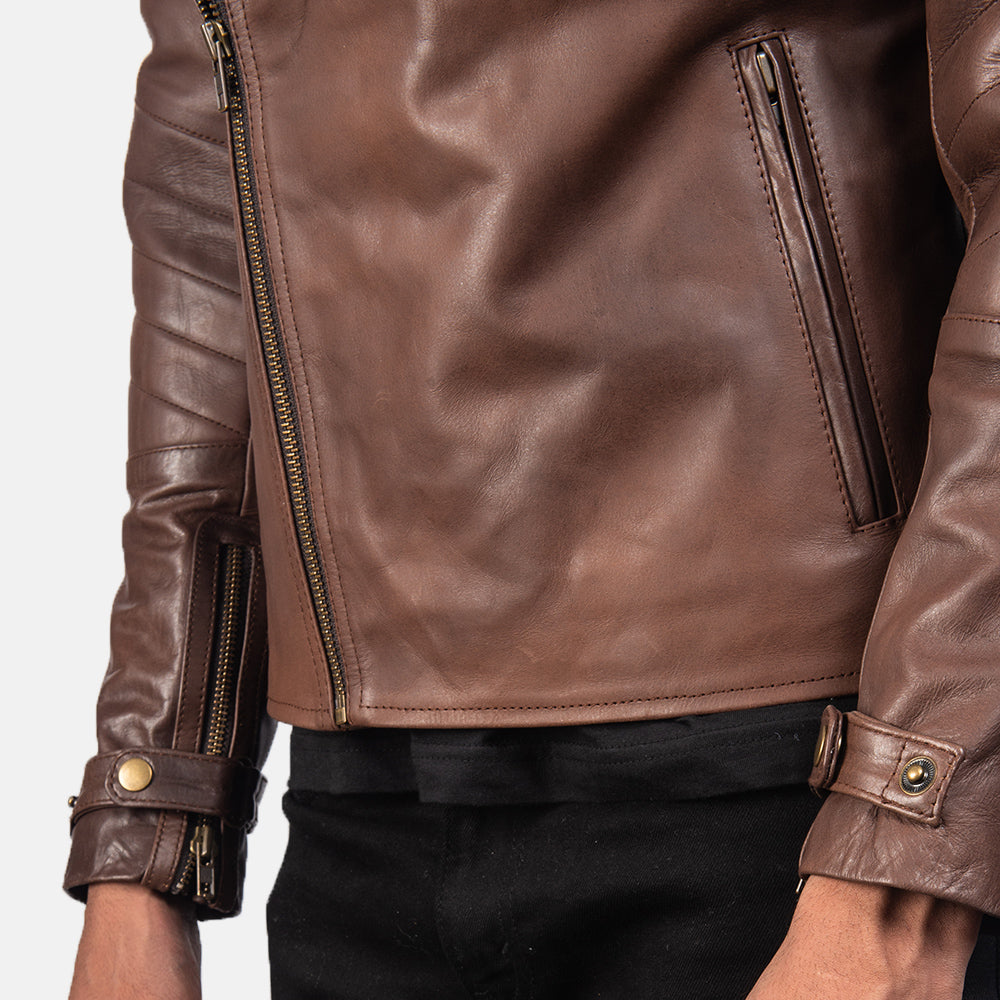 Men's Classic Bold Profile Biker Leather Jacket