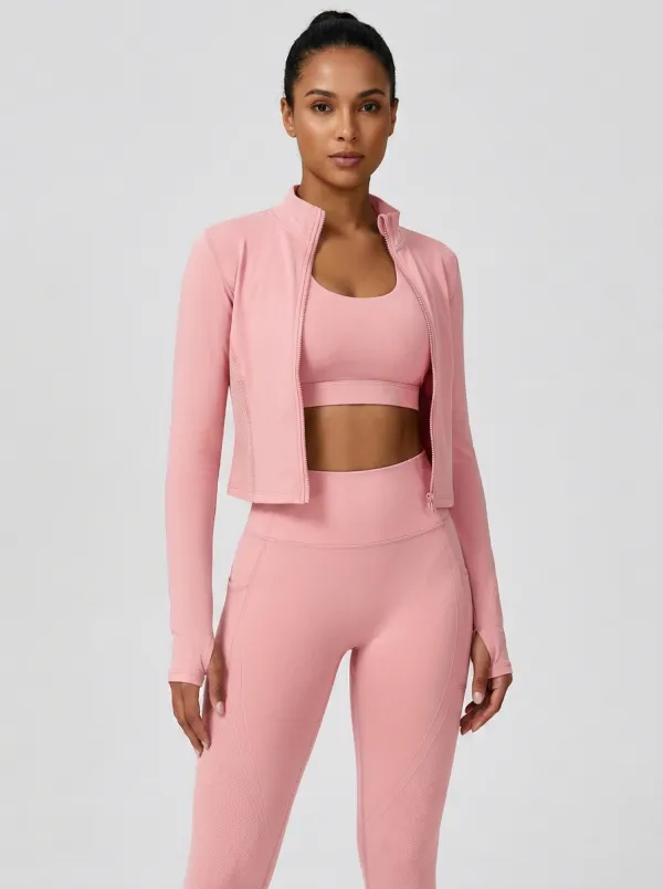 Streetwear Seamless Design Training Look Women's Three Piece Activewear Set