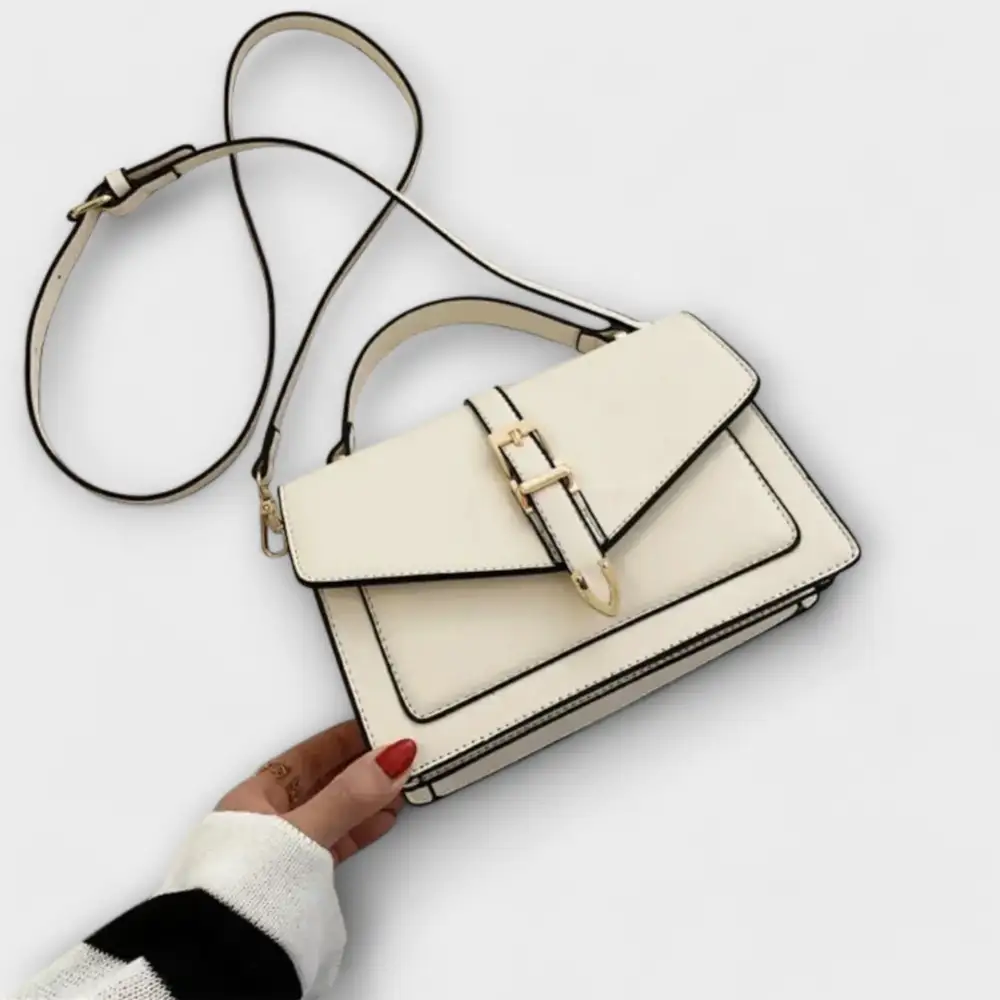 Zip Faux Leather Shoulder Bag