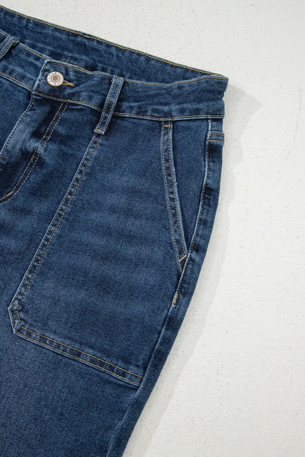 Elastic Waist Layered Denim Jeans