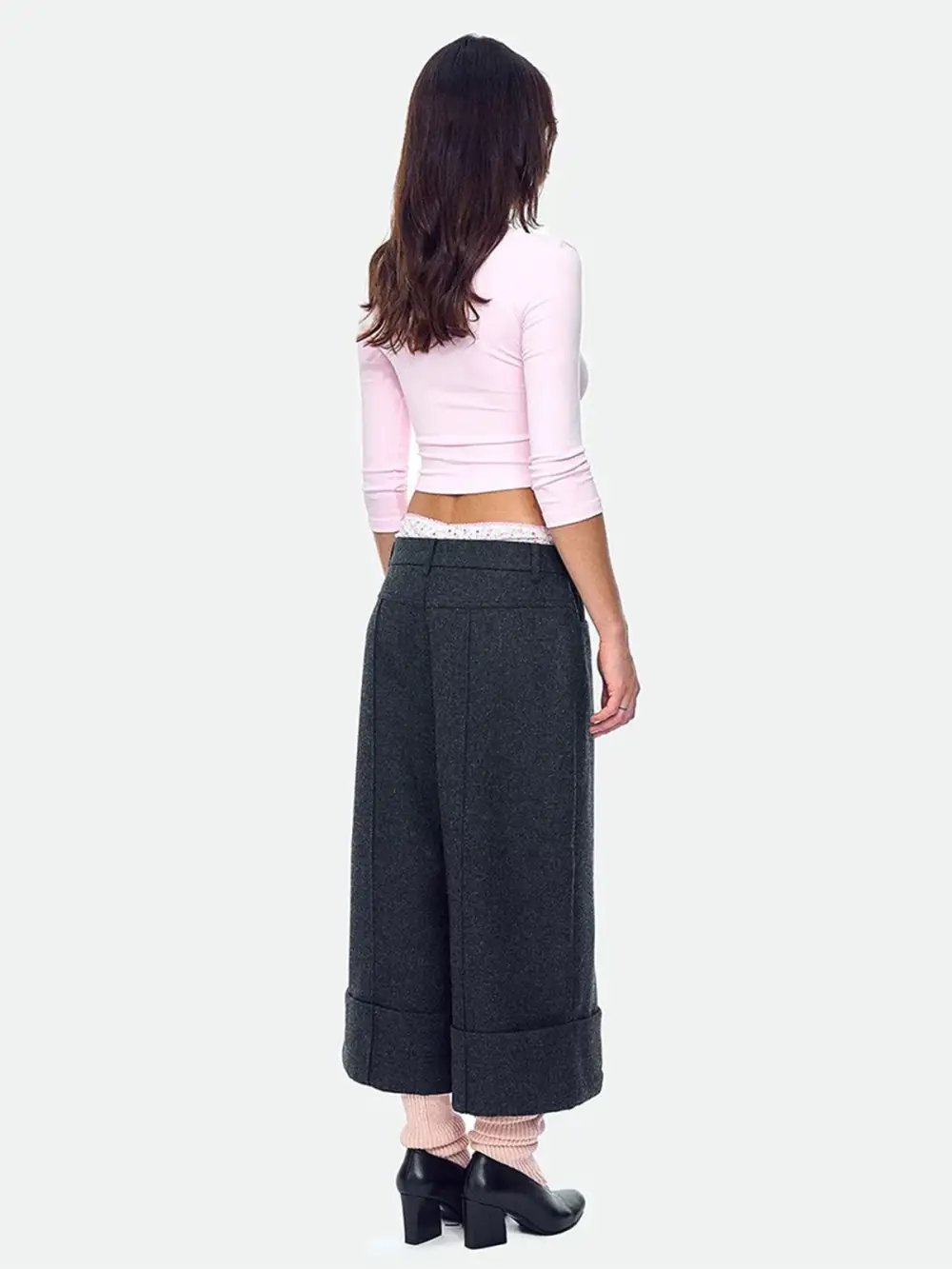 Wide-Leg Cropped Pants