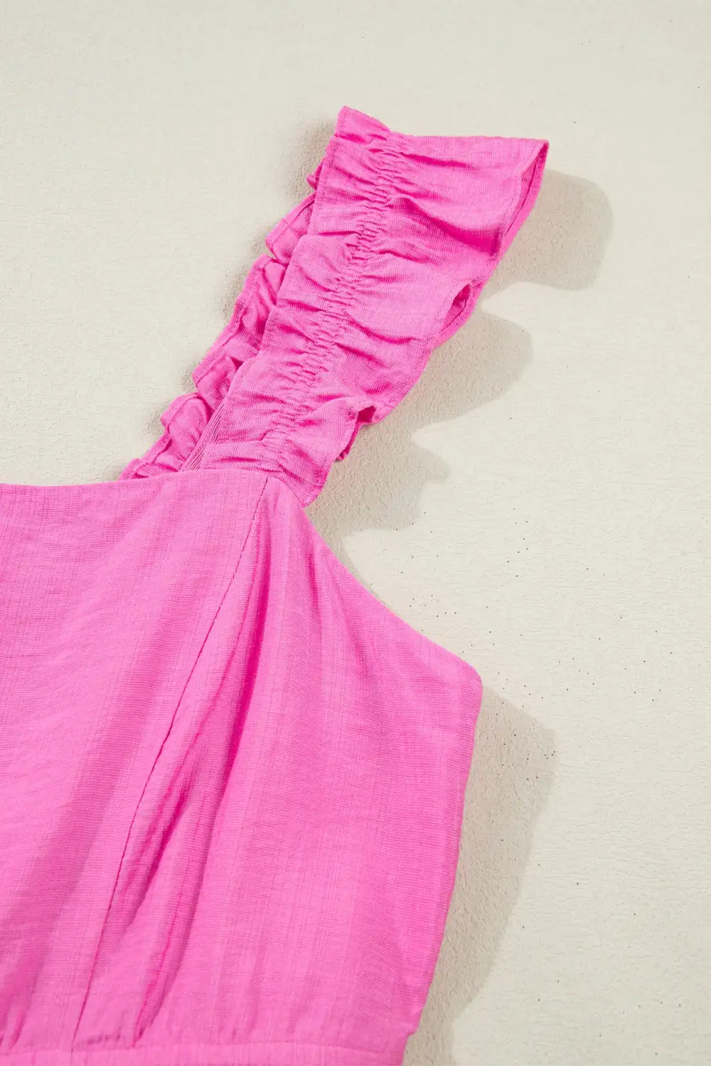 Drape Ruffle Sleeveless High Waist Maxi Dress