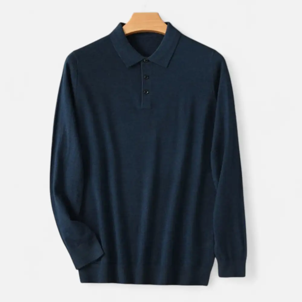 Denim Wool Polo Shirt