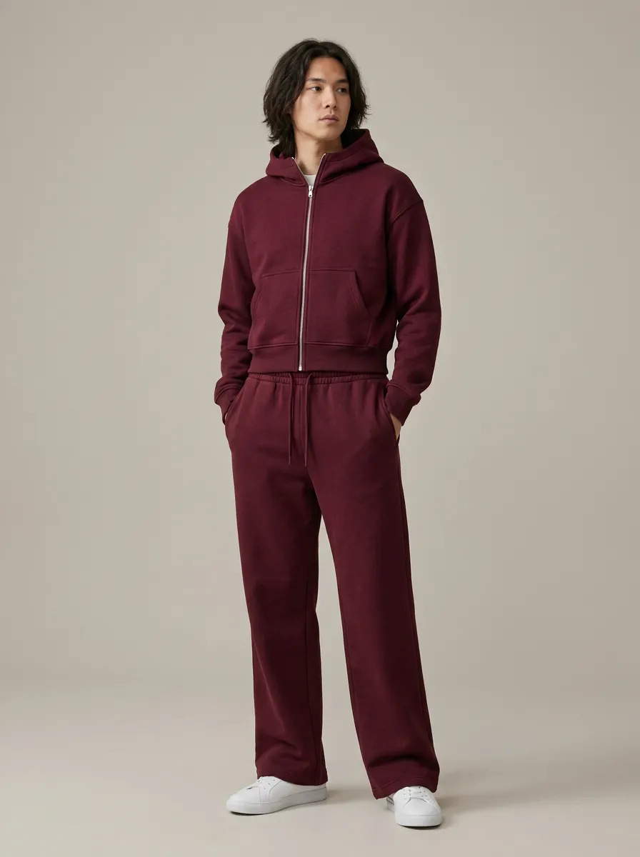 Unisex Zip-Up Hoodie Minimalist Layer Ready Sport Set