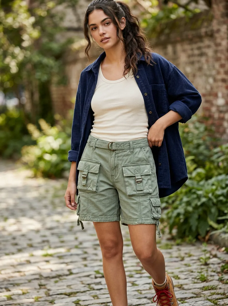 Women's Outdoor Casual Multi-pocket Cargo Shorts