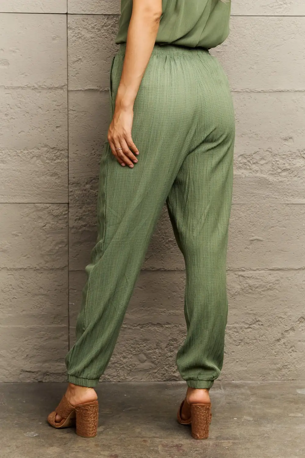 Tie Waist Long Pocket Pants