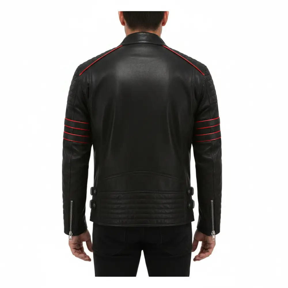 Relaxed Leather Biker Motorcycle Jacket