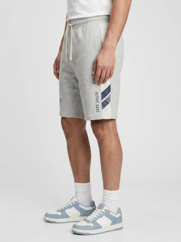 Men's Drawstring Relaxed-Fit Printed Sweat Shorts