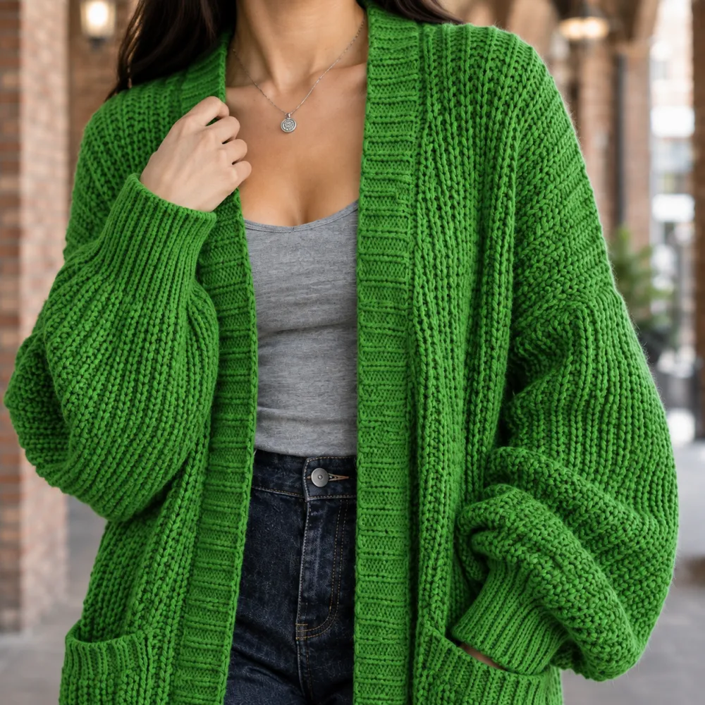Oversized Polished Cardigan