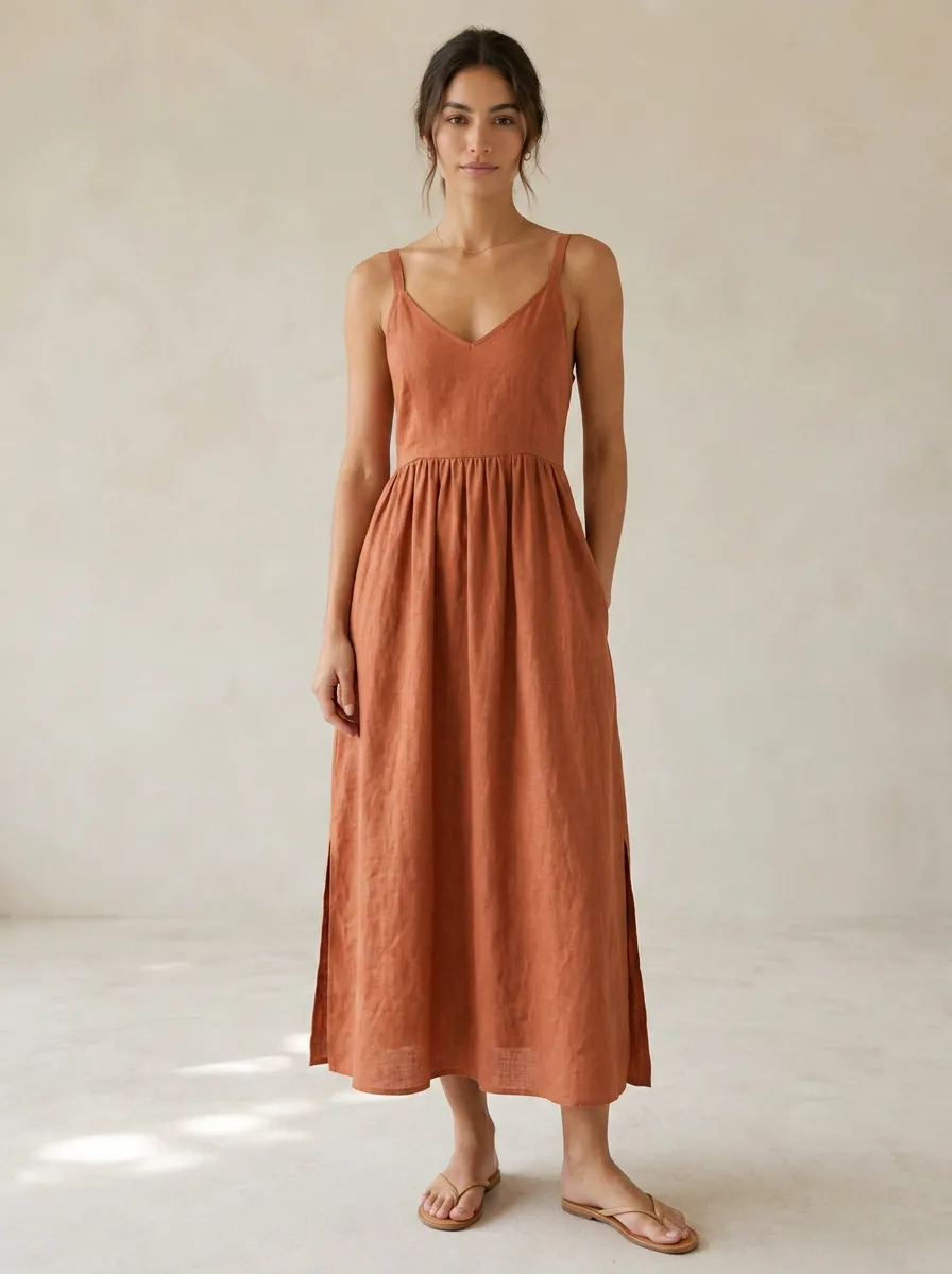 Women's Weekend Casual Linen Backless Dress