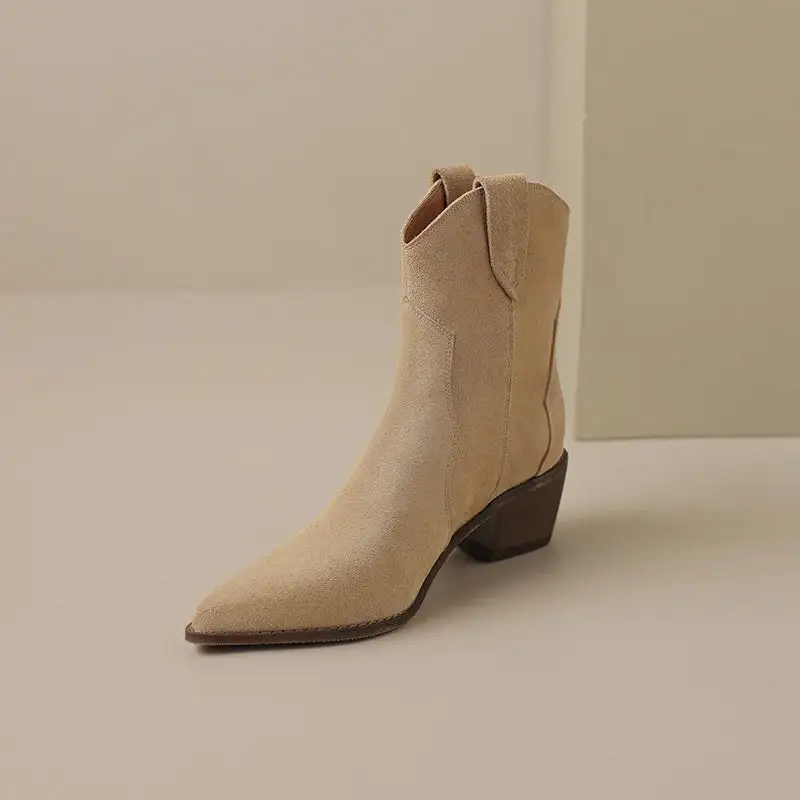 Suede Cowboy Warm-Lined Knee-High Boots