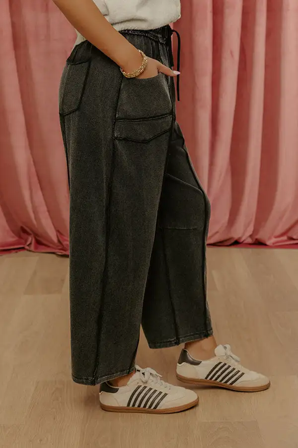 High Waist Relaxed Barrel Leg Baggy Drawstring Pants