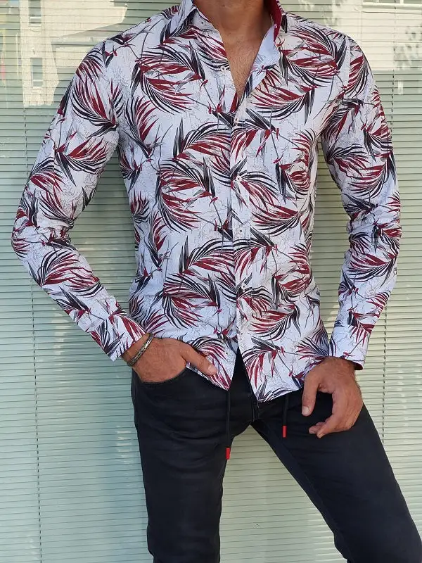 Clean Line Long Sleeve Slim Fit Cotton Casual Shirt