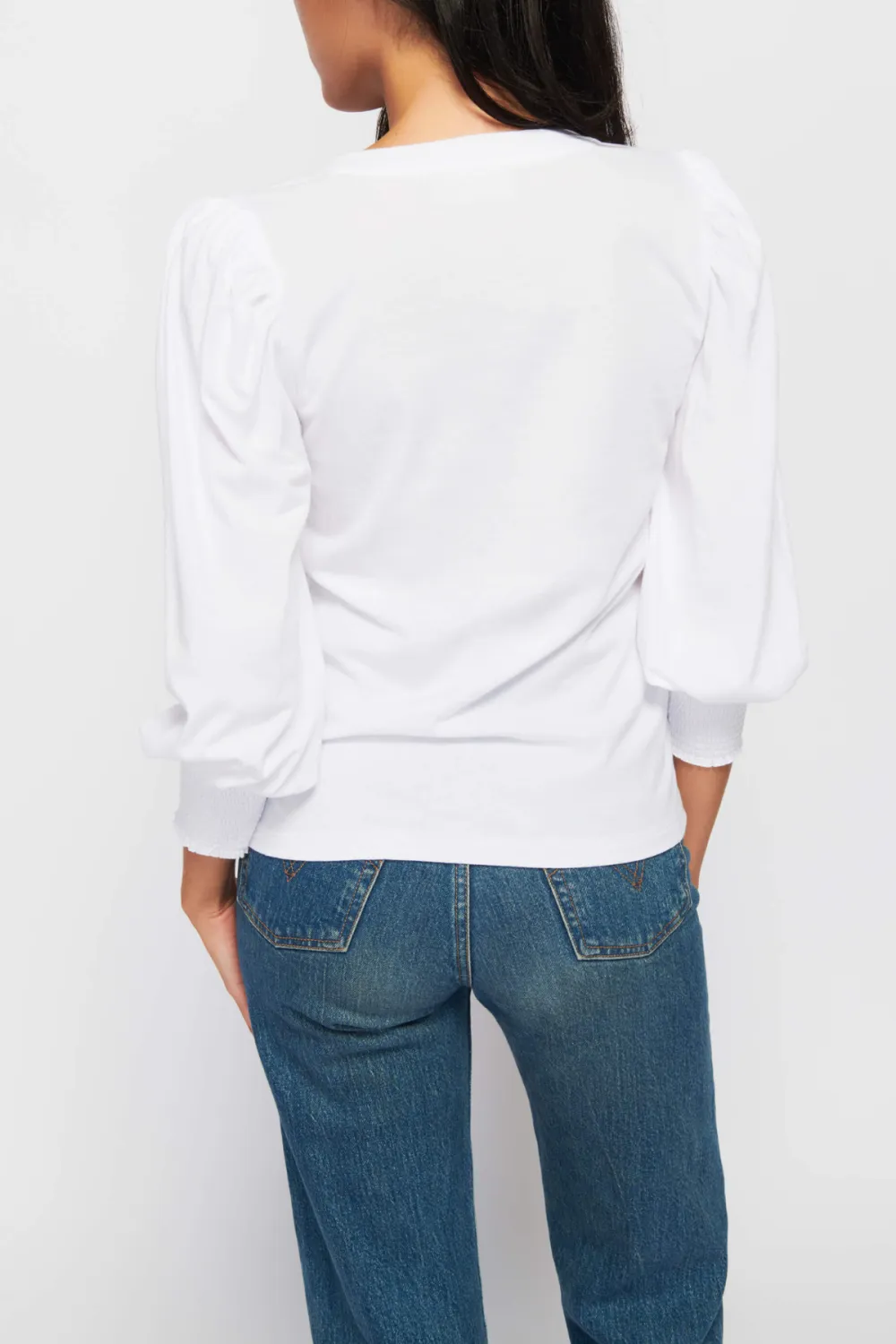 Smocked Peasant Cotton Shirt
