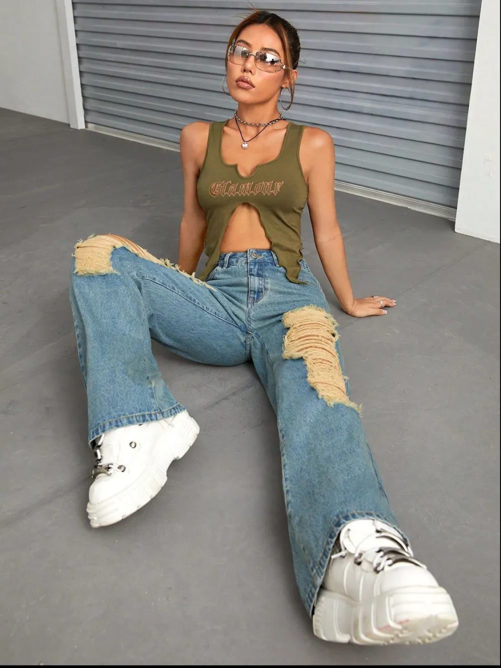 Subtle Texture Straight Leg Denim Jeans