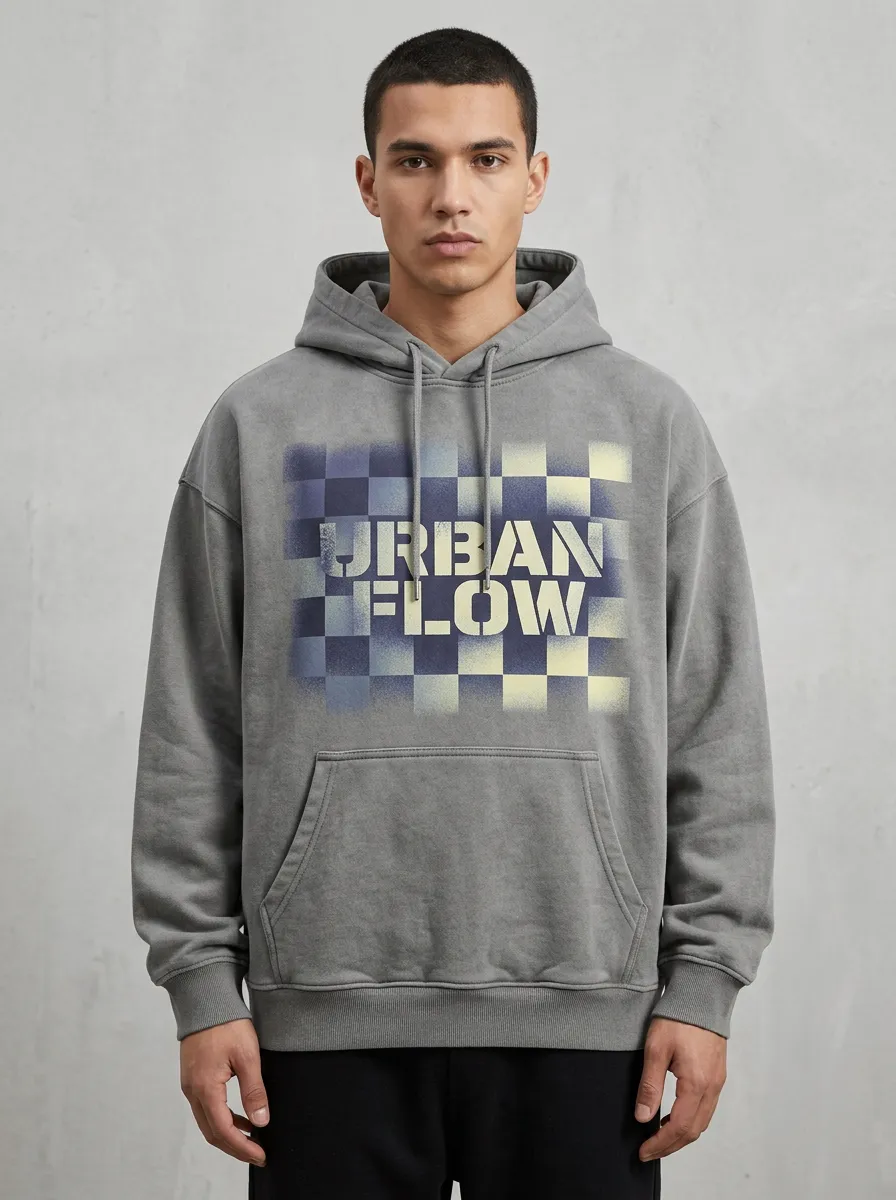 Streetwear Checkerboard Men's Graphic Hoodie