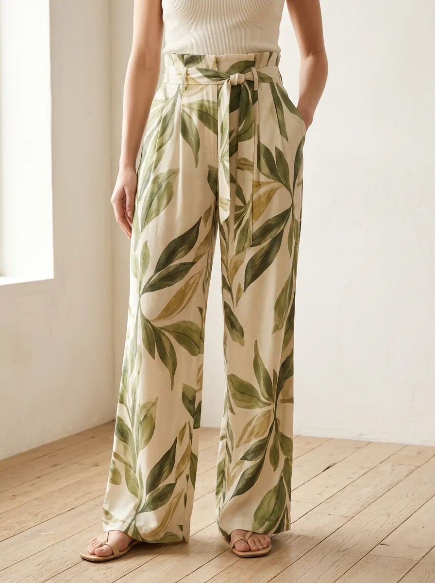 Women's Breezy Botanical Printed Pants