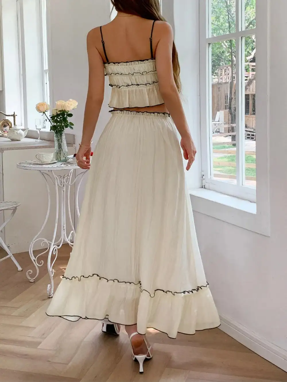 Square Neck Ruched Coordinated Set