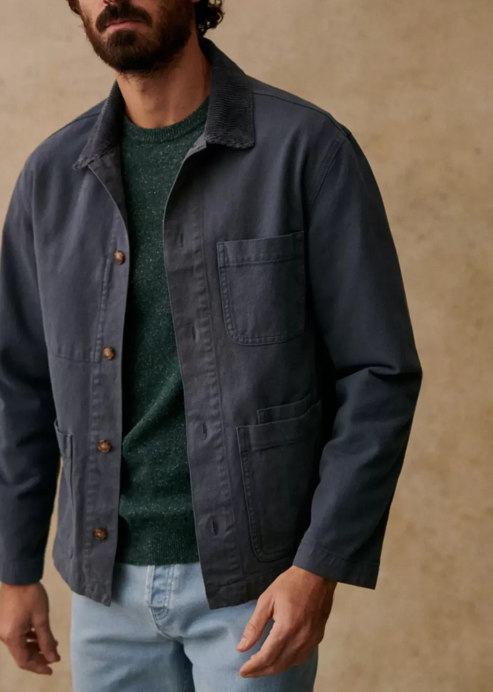 Casual Style Buttoned Fastening Jacket