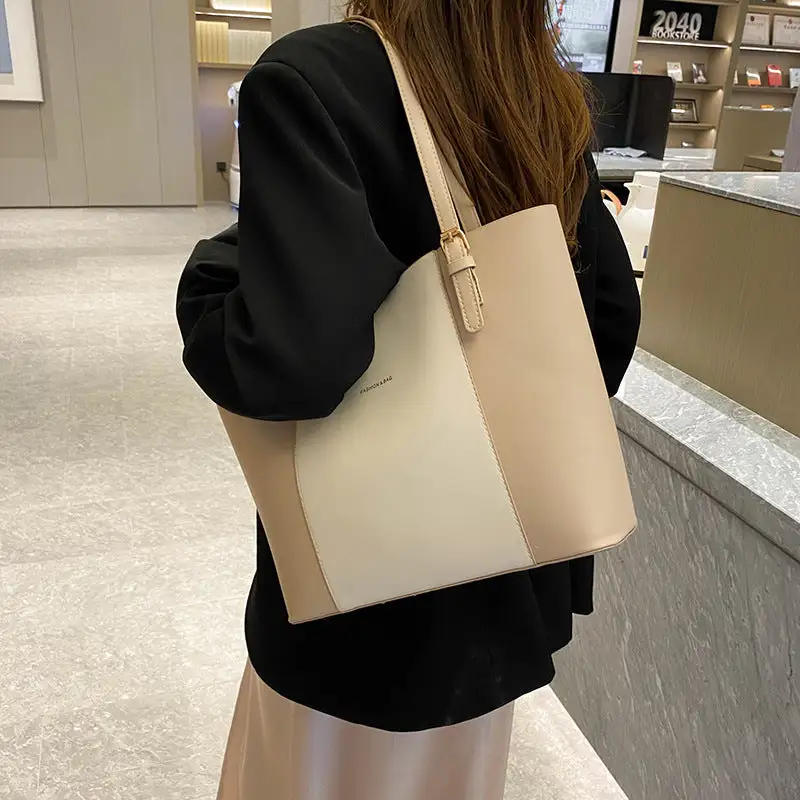 Commuter Roomy Faux Leather Bucket Bag