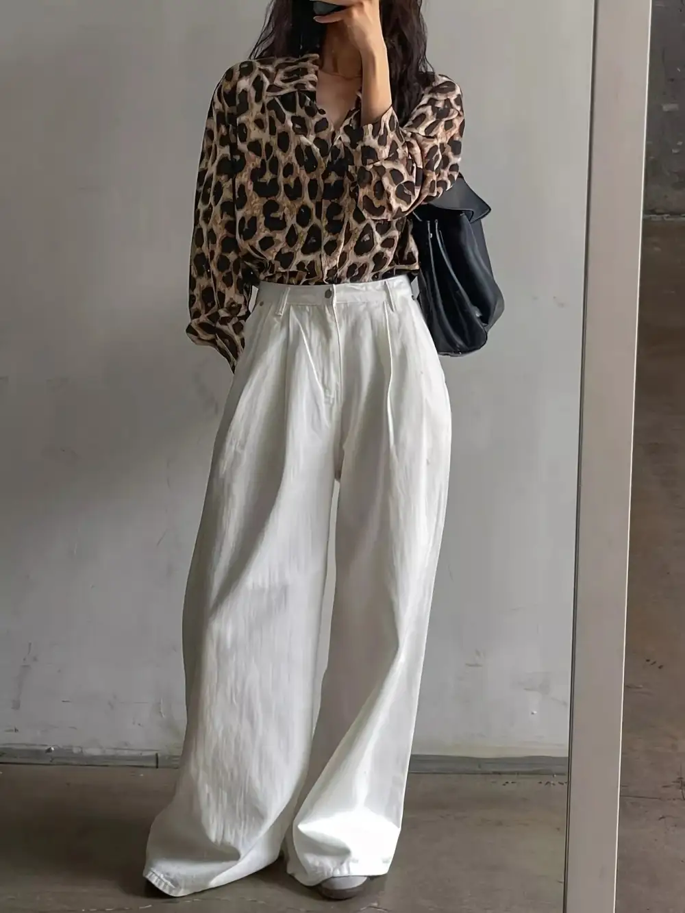 Leopard Print Button Down Shirt