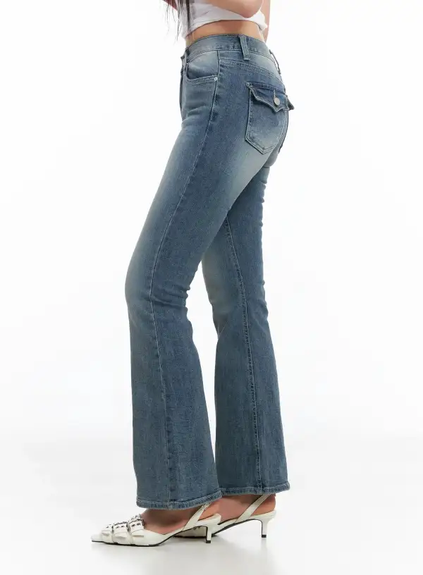 High-Waist Bootcut Flared Jeans