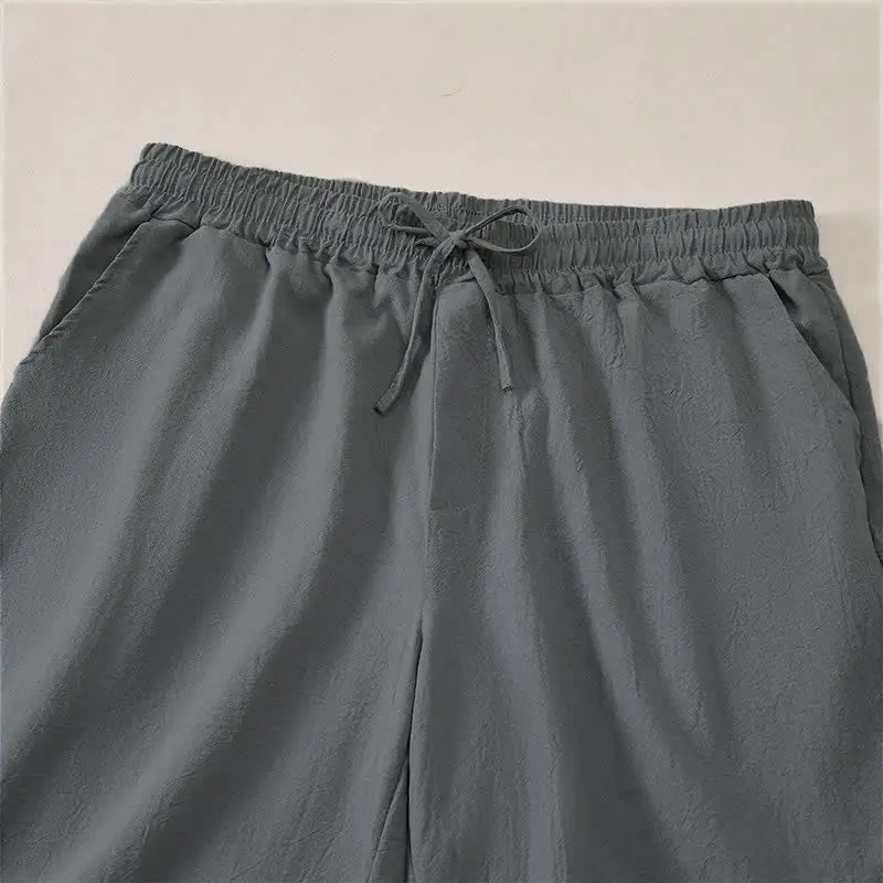 Drawstring Cotton Blend Shorts