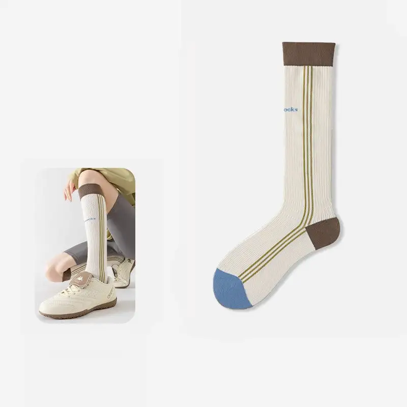 Retro Striped Athletic Knee Socks