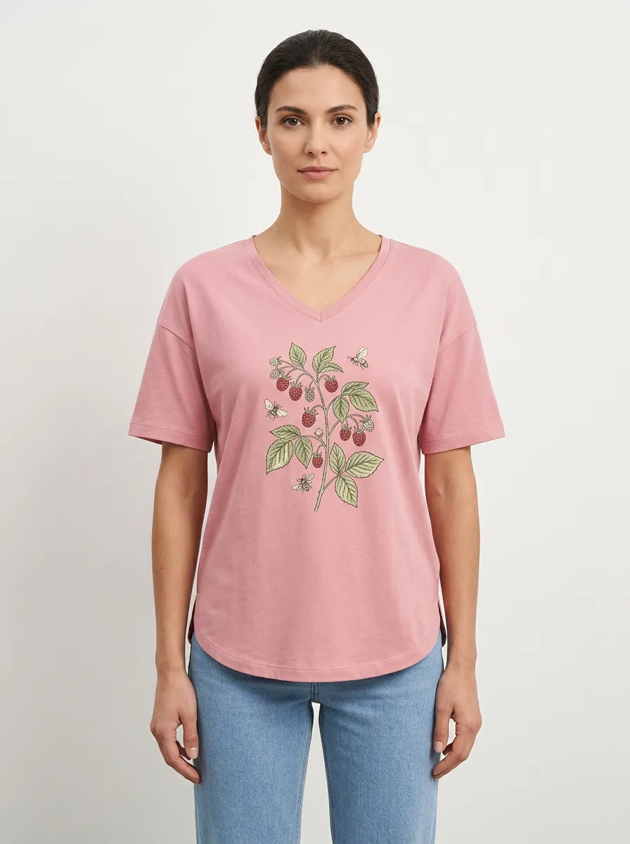Women's V-Neck Graphic-Print T-Shirt