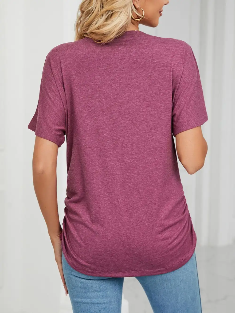 Polished V-Neck Short-Sleeve T-Shirt