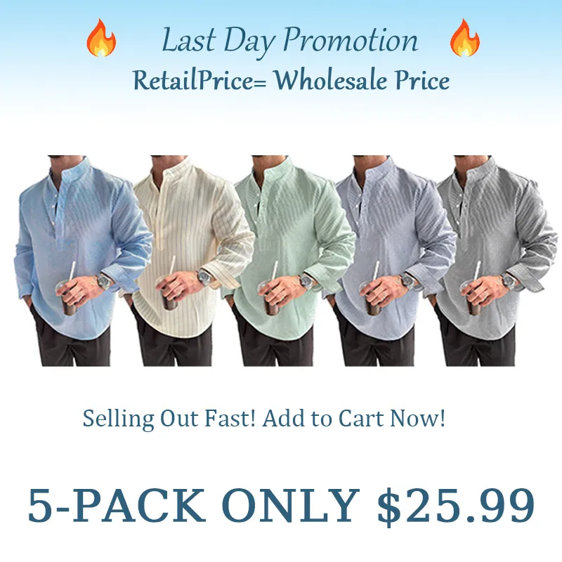 2026 New Men's Striped Long-Sleeve Shirt