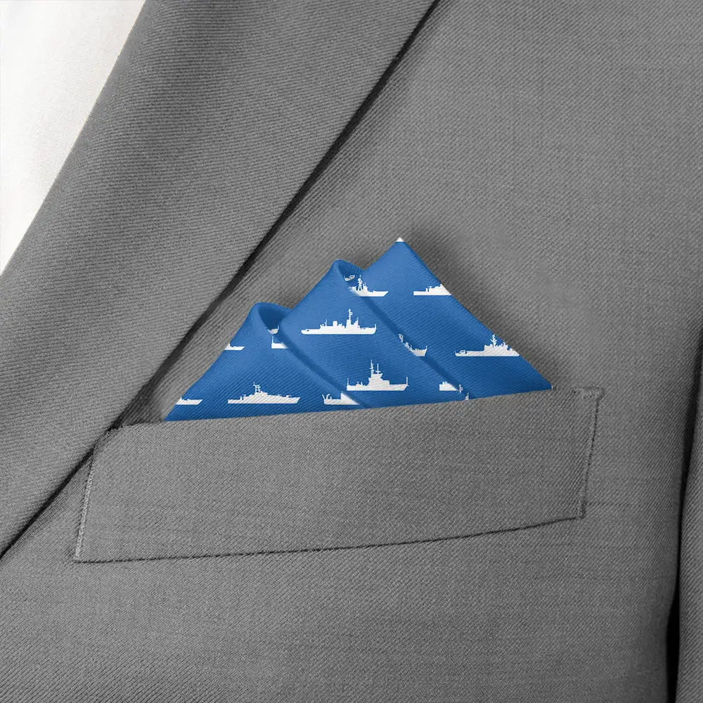 Graceful Classic Nautical Military Motif Pocket Square