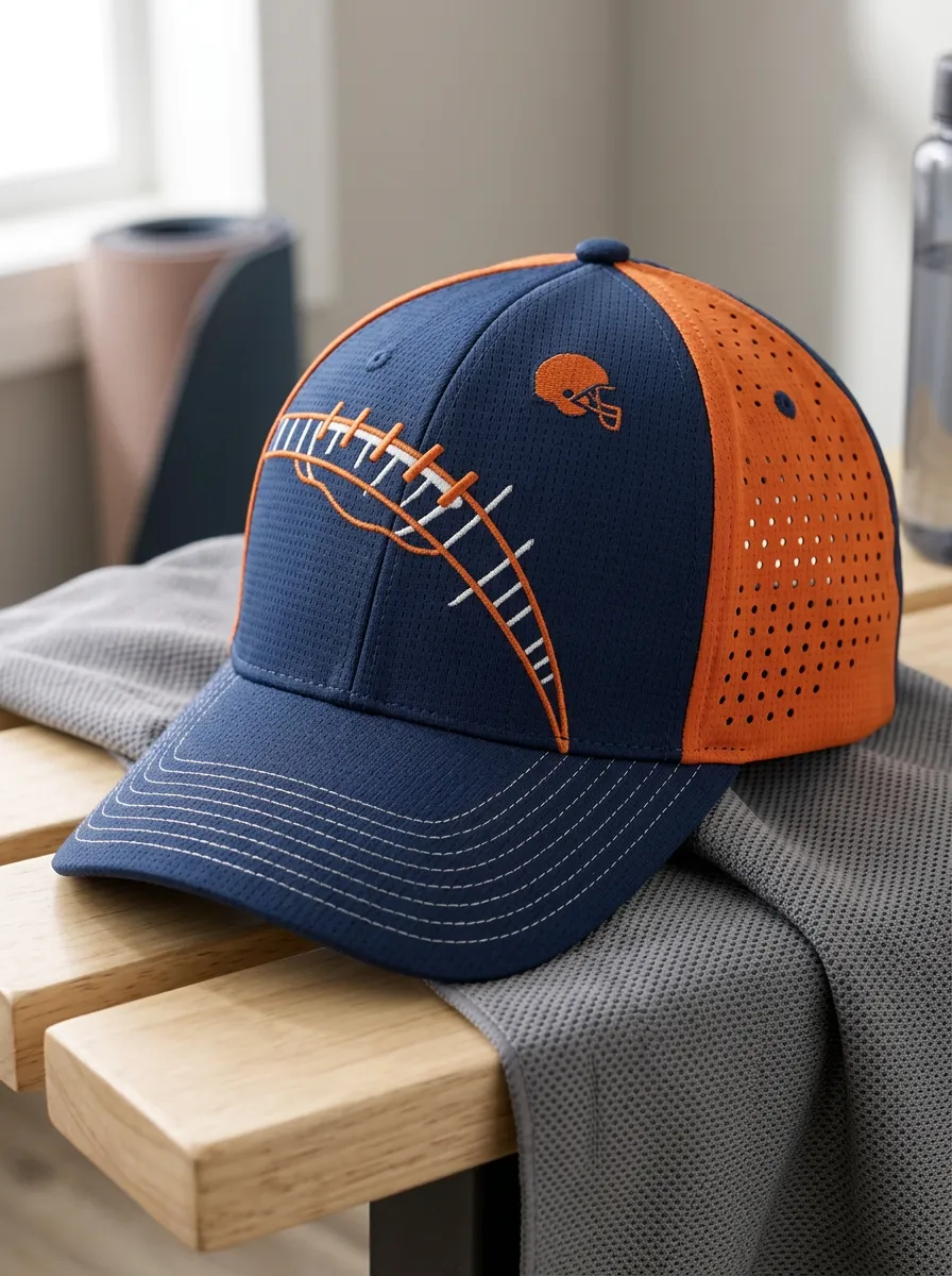 Men's American Football Fan Helmet Laces Embroidered Cap