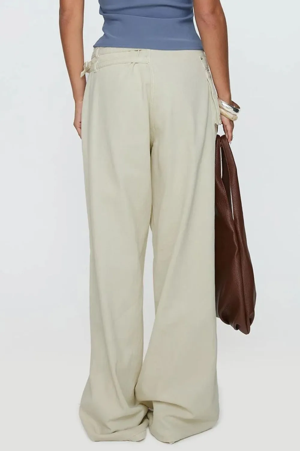 Pocket Detail Tiered Denim Jeans