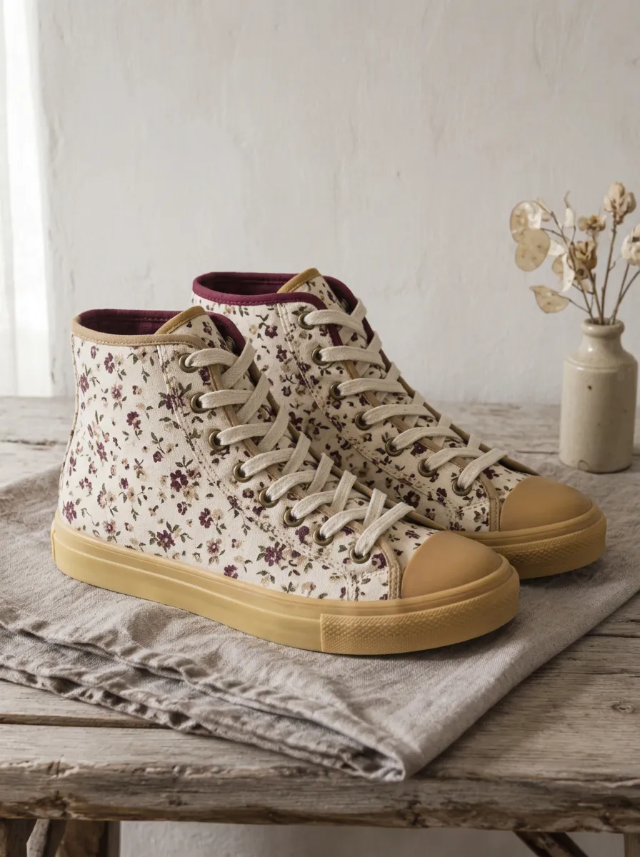 Women's Vintage Floral Pattern Printed Canvas Shoes