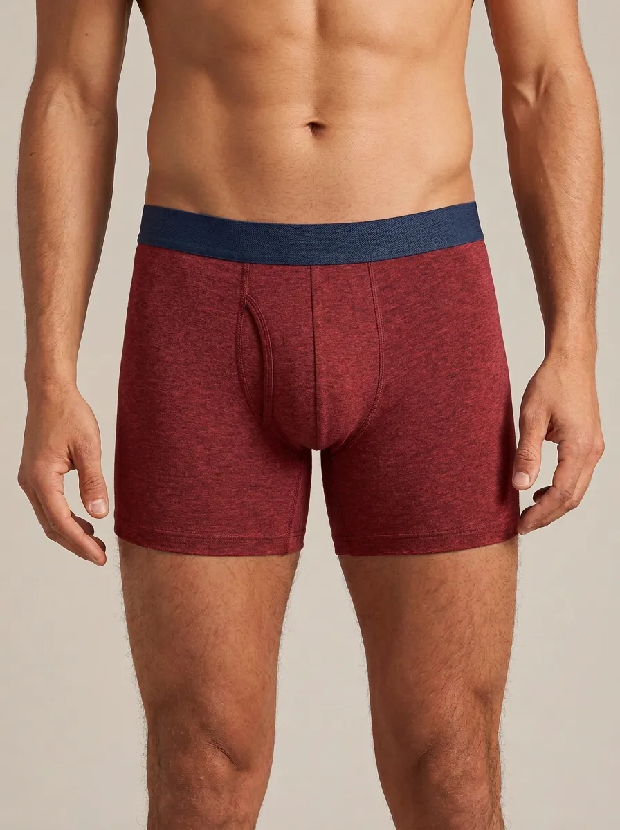 Everyday Waistband Detail Performance Look Men's Boxer Briefs