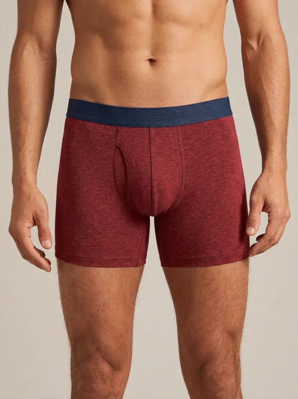 Everyday Waistband Detail Performance Look Men's Boxer Briefs