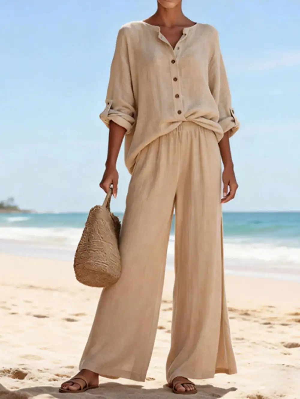 Wide-Leg Pants Set