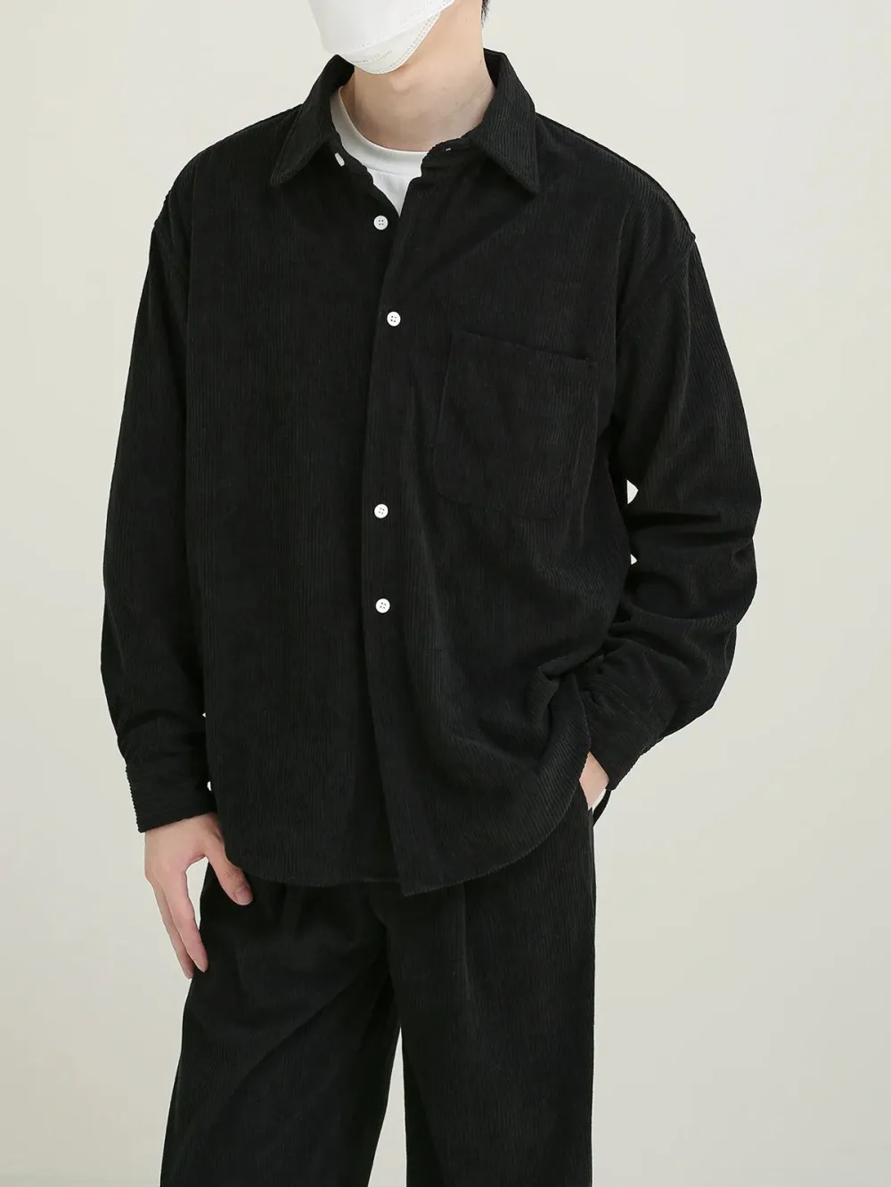 Front Pocket Corduroy Shirt