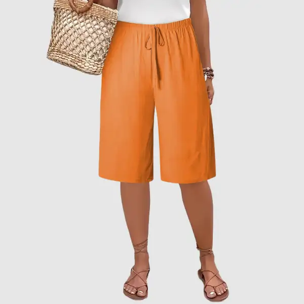 Women's Elastic Waist Casual Bermuda Shorts