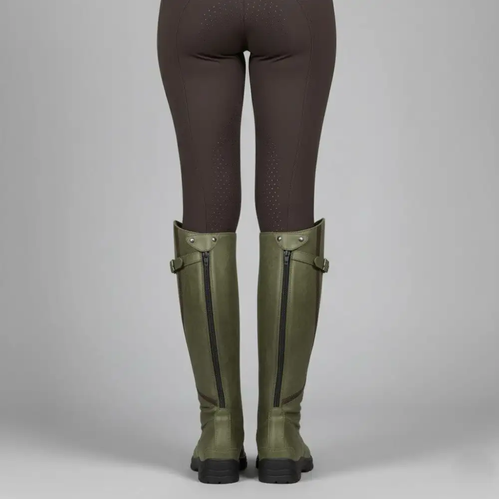 Leather Knee Tall Boots Waterproof Flat Boots Everyday Wear
