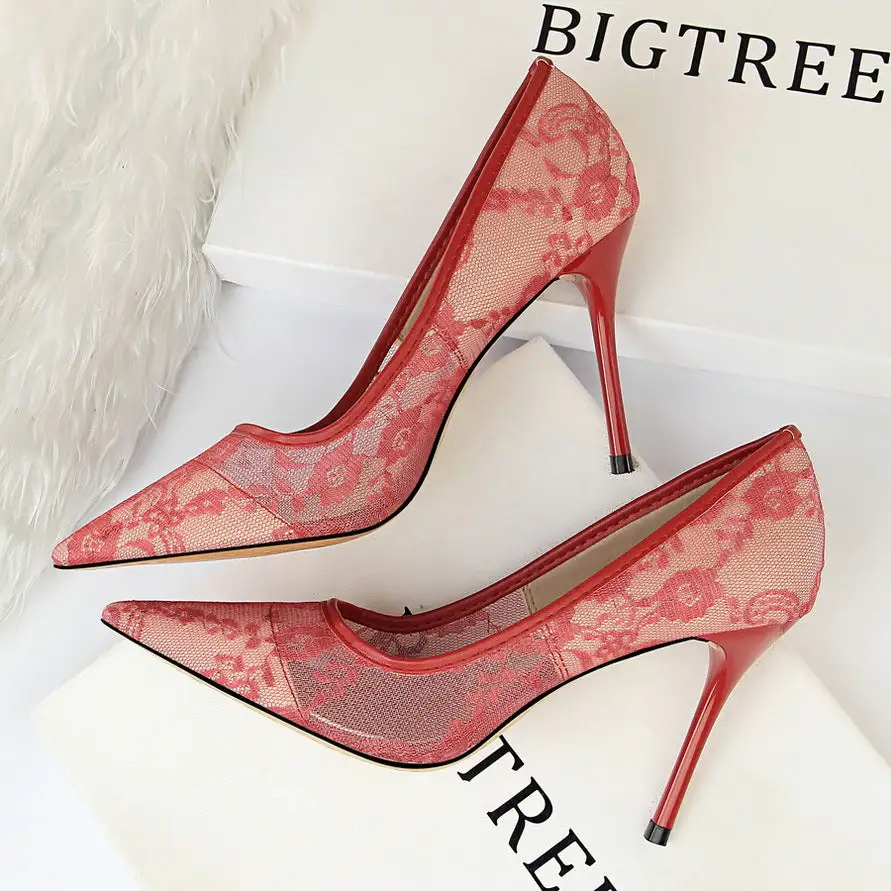 Hollow Detail Pointed Toe Stiletto Heels