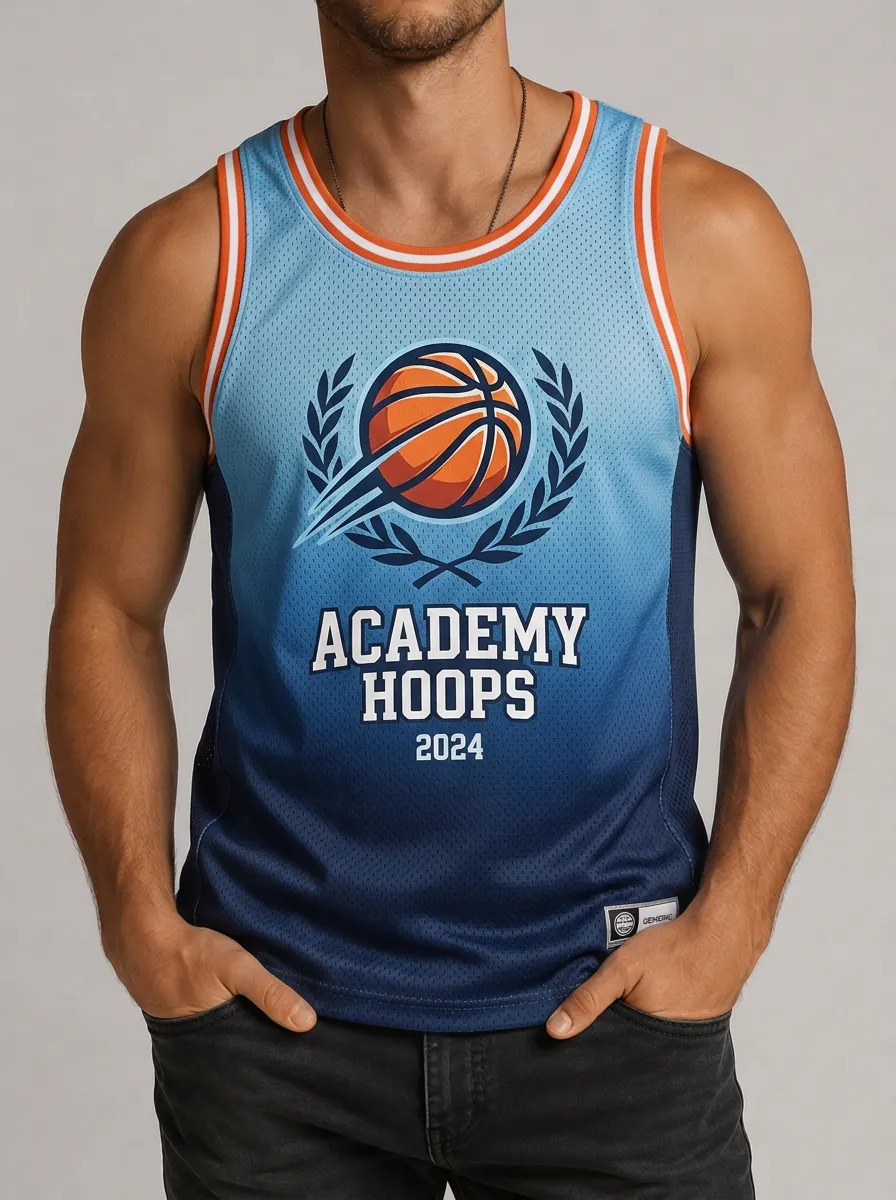 Men's Basketball Lover Academy Hoops 2024 Printed Tank Top