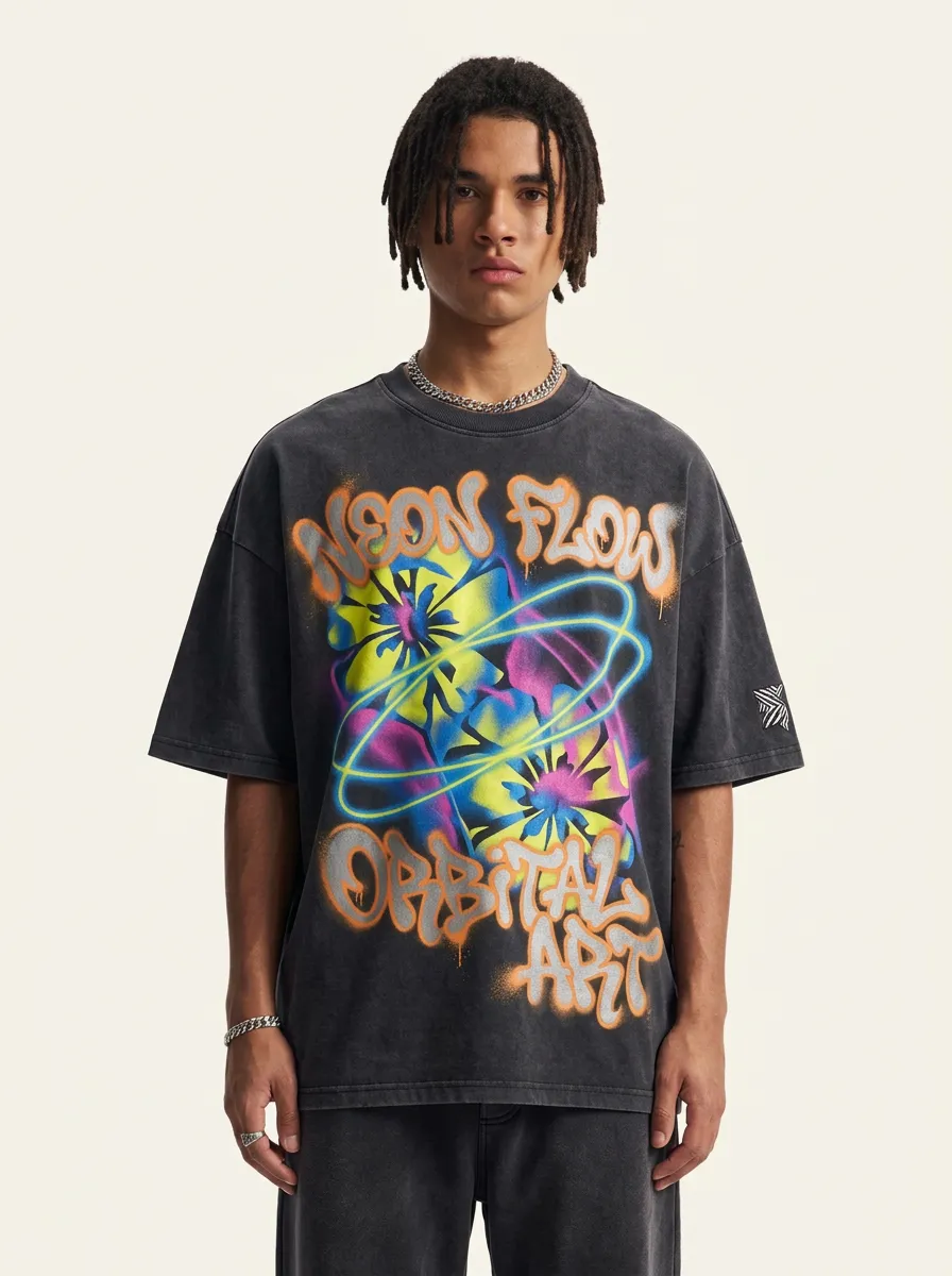 Men's Streetwear Graffiti Orbital T-Shirt