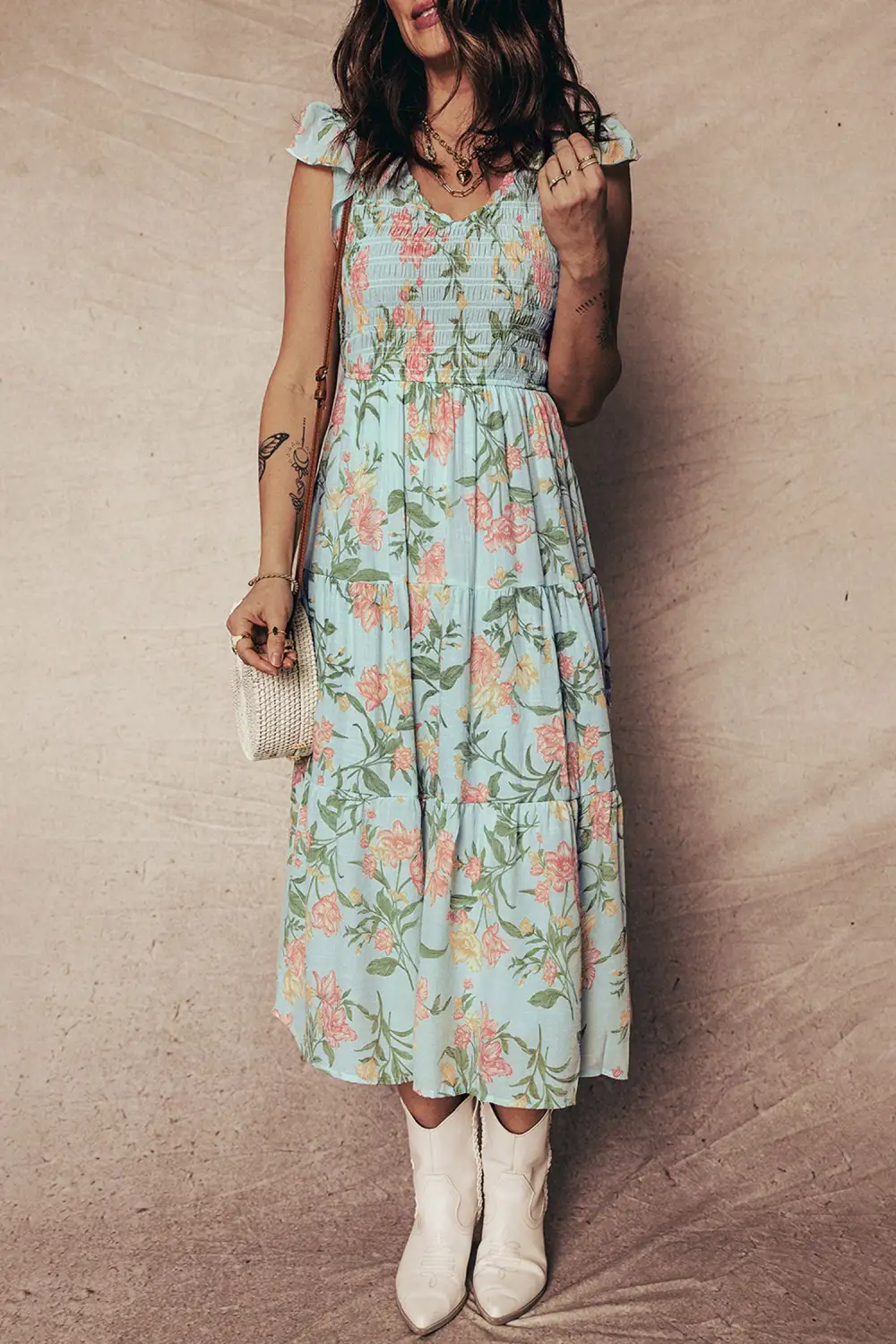 Floral Ruffle Tiered Maxi Dress