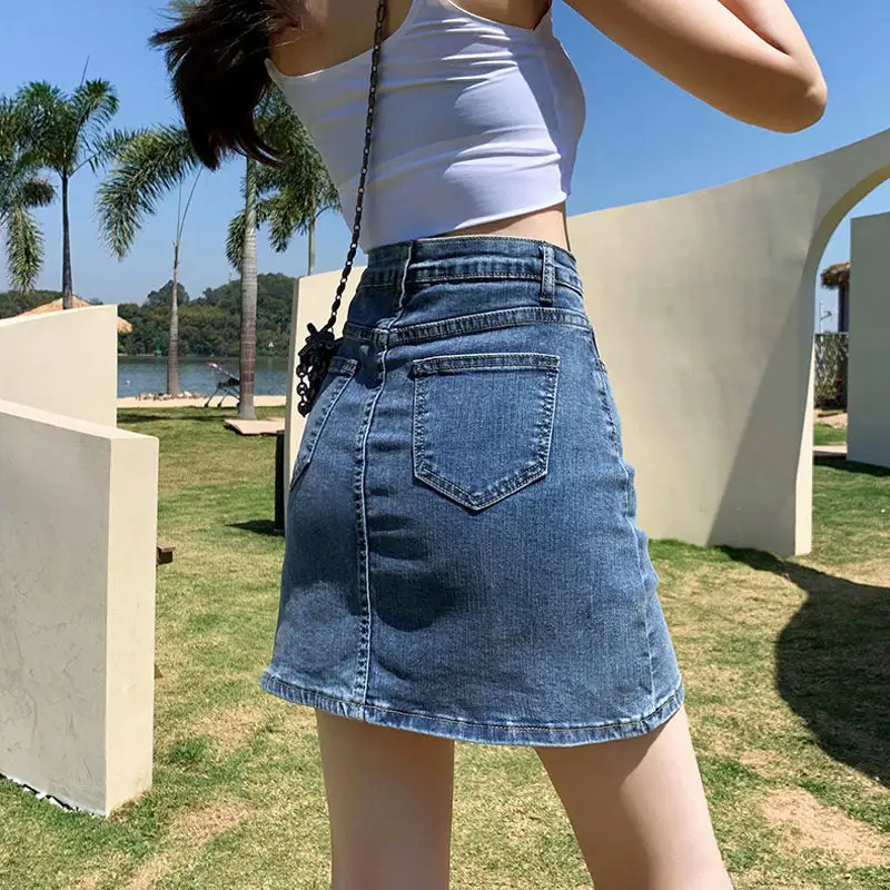 High Waist Side Slit Straight Fit Skirt